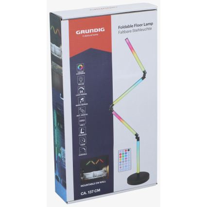 Grundig - LED RGB podna lampa 2 u 1 (LED/230V) s daljinskim upravljačem i mogućnošću prigušivanja