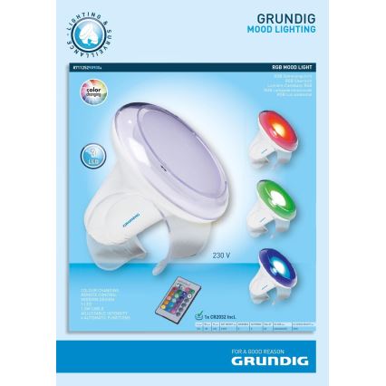 Grundig - LED RGB Prigušiva stolna lampa LED/1W/230V + daljinski upravljač