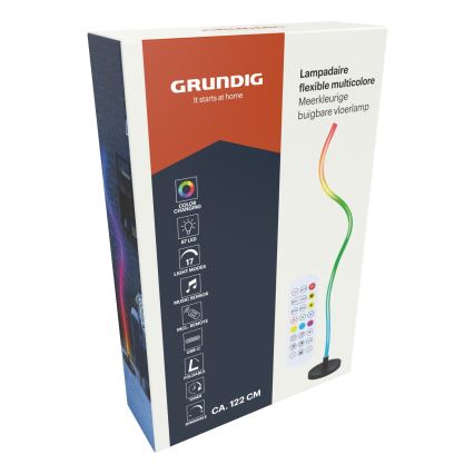 Grundig - LED RGB podna lampa s mogućnošću prigušivanja LED/5W/5V + daljinski upravljač