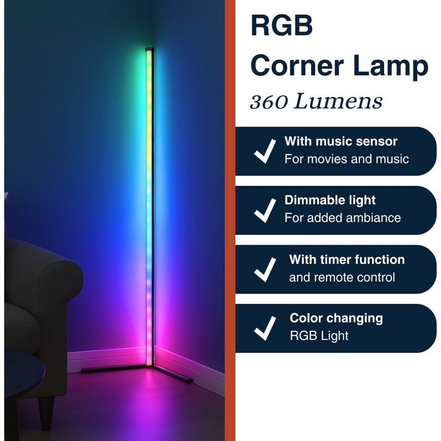 Grundig - LED RGBW prigušiva podna lampa LED/6W/230V + daljinski upravljač