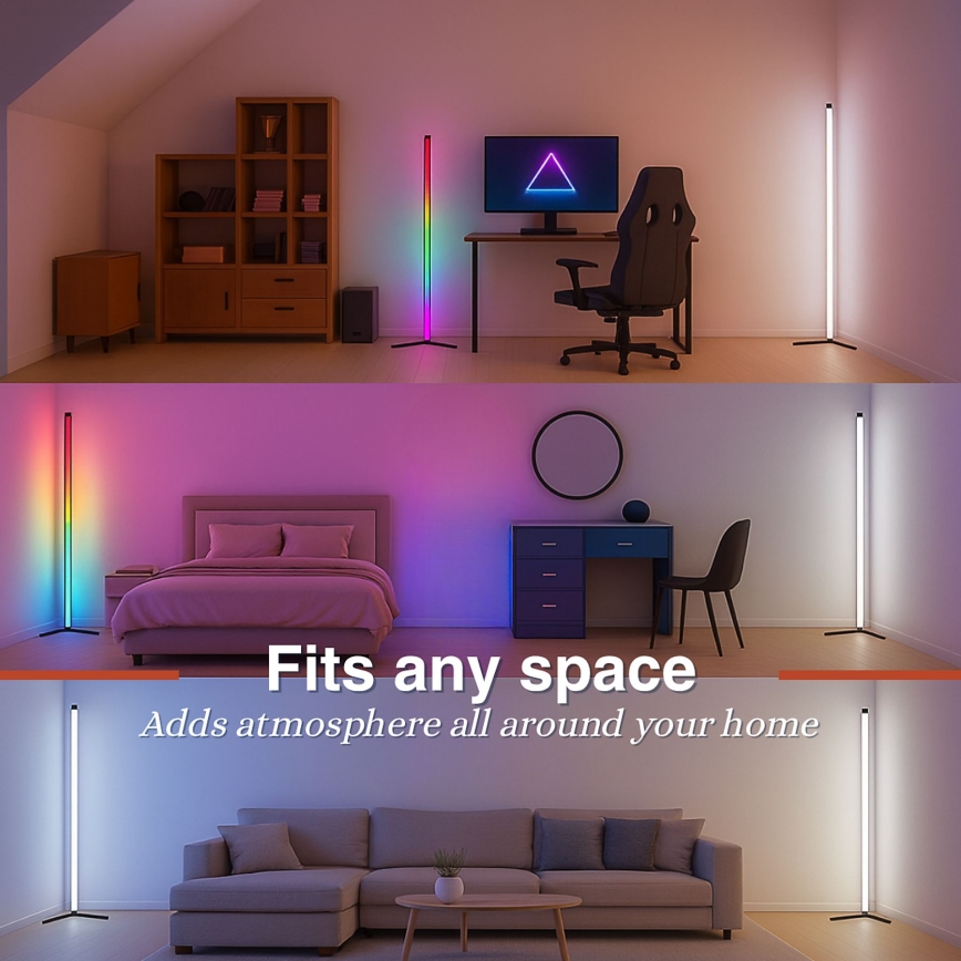 Grundig - LED RGBW prigušiva podna lampa LED/6W/230V + daljinski upravljač