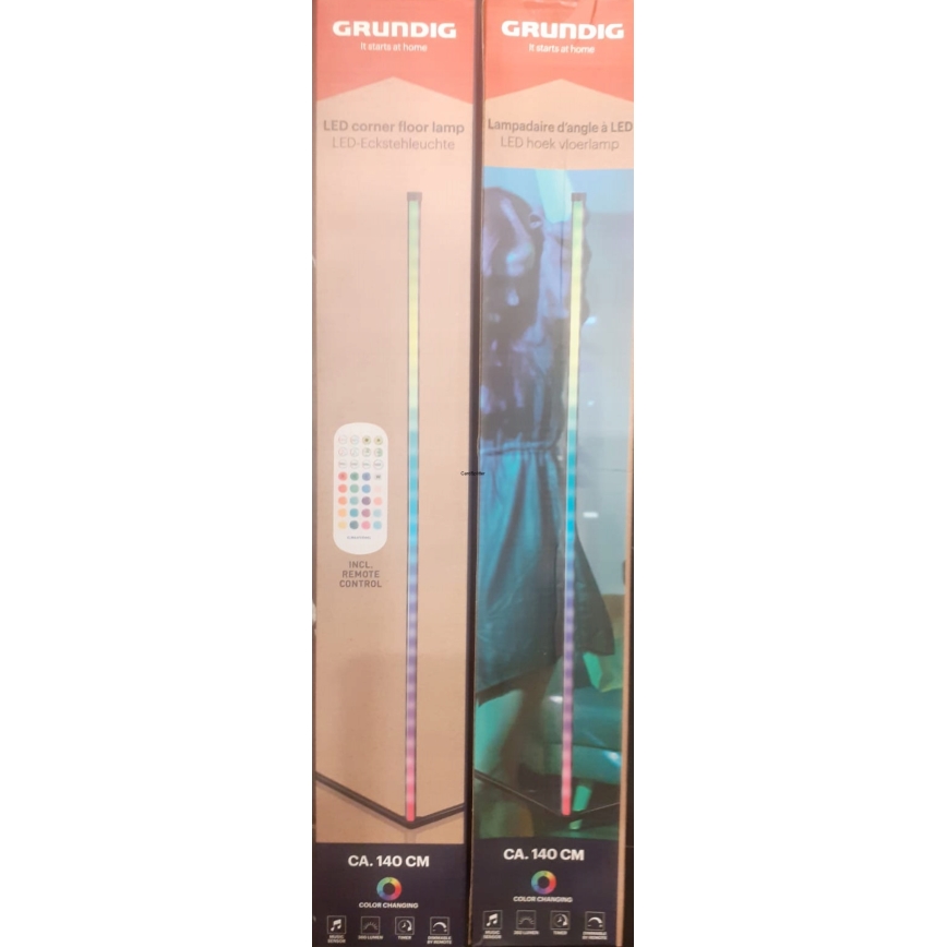 Grundig - LED RGBW prigušiva podna lampa LED/6W/230V + daljinski upravljač