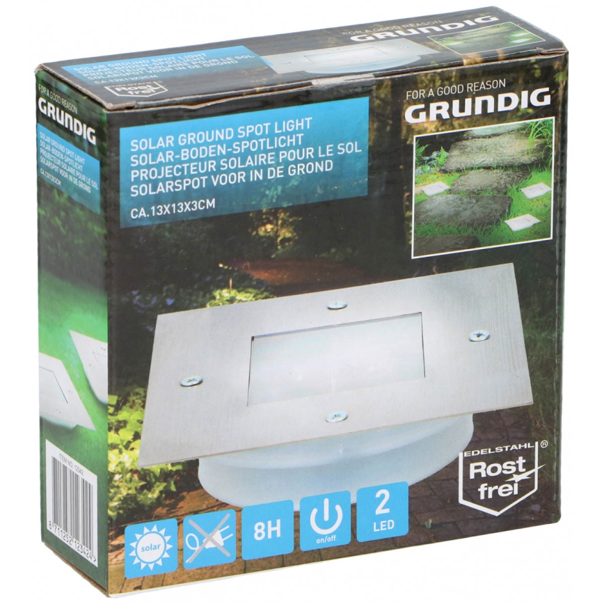 Grundig - LED Solarna ugradbena svjetiljka 2xLED/1,2V 600mAh IP44