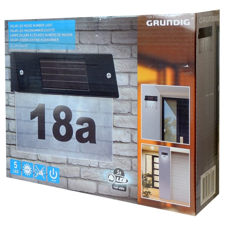 Grundig - LED Solarni kućni broj sa senzorom LED/1,2V IP44