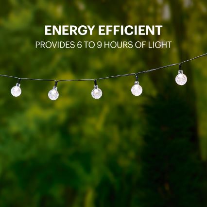 Grundig - LED Solarni lanac 50xLED/8 funkcija 6,9m topla bijela