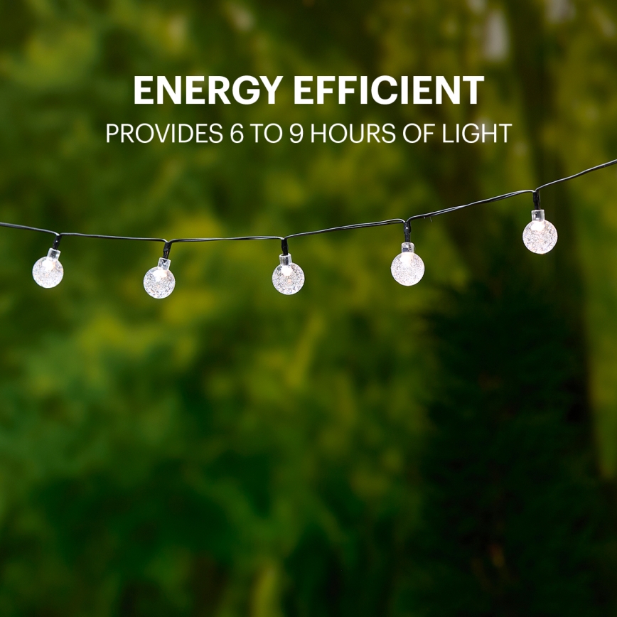Grundig - LED Solarni lanac 50xLED/8 funkcija 6,9m topla bijela