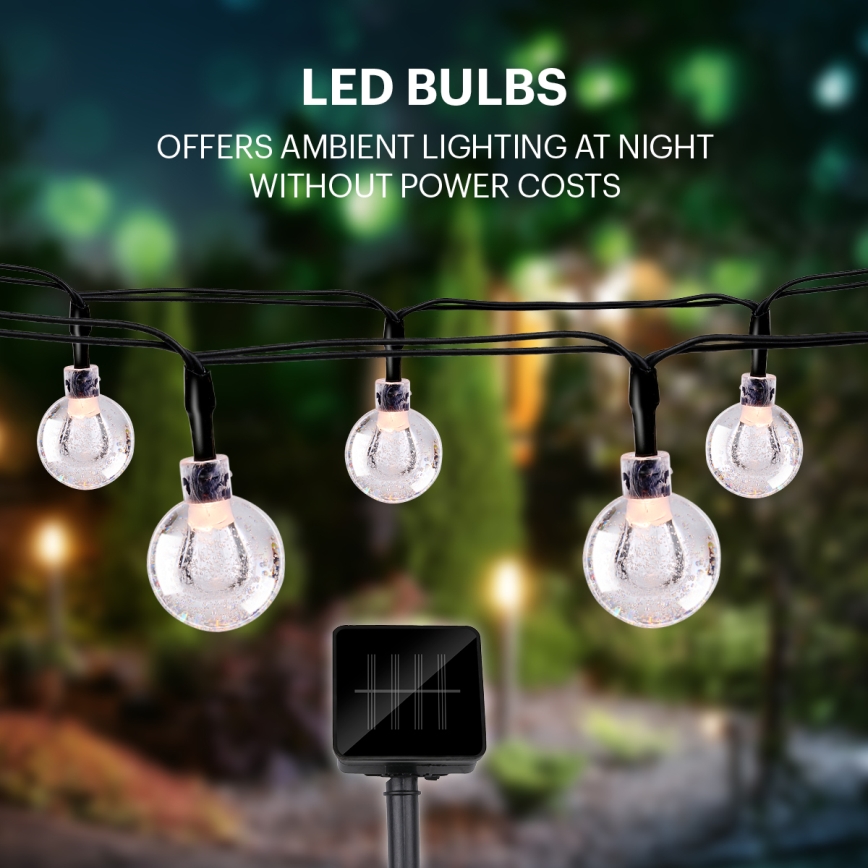 Grundig - LED Solarni lanac 50xLED/8 funkcija 6,9m topla bijela