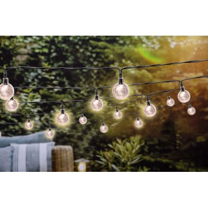 Grundig - LED solarni lanac s prigušivanjem 50xLED/8 funkcija 9,35m topla bijela 1200 mAh IP44 + daljinski upravljač