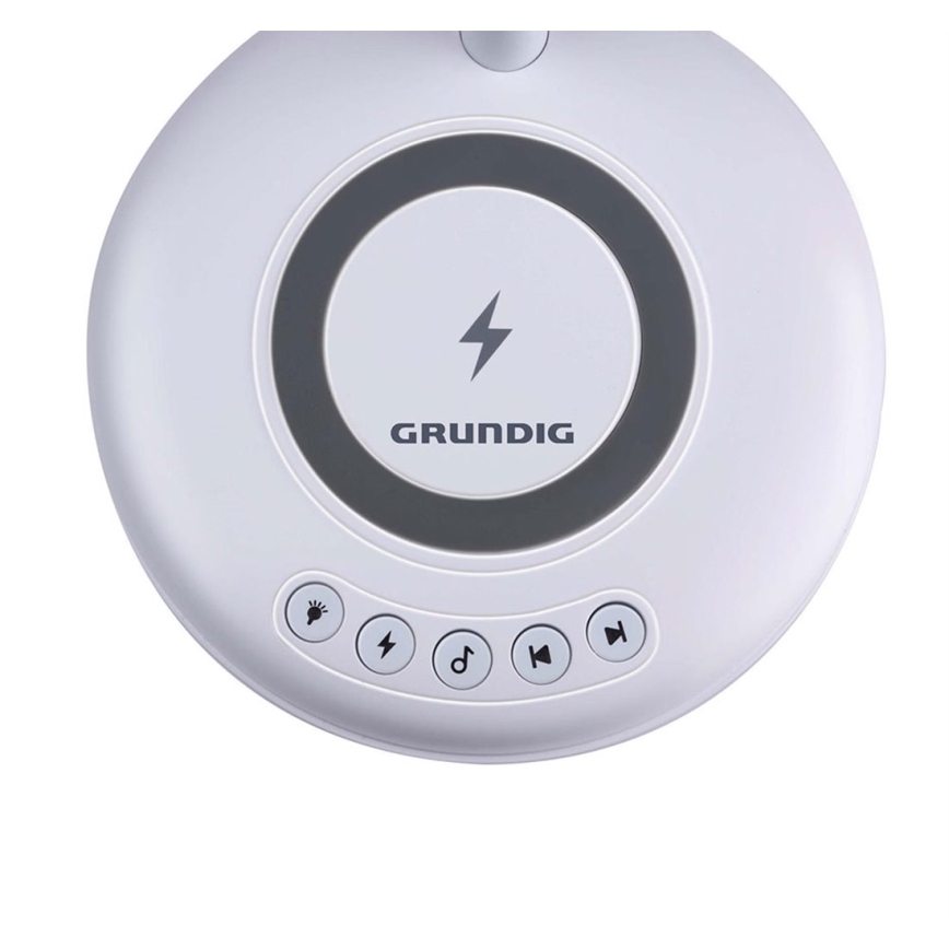 Grundig - LED stolna svjetiljka s bežičnim punjenjem i zvučnikom 3-u-1 LED/15W/5V