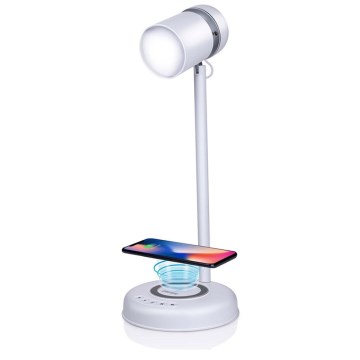 Grundig - LED stolna svjetiljka s bežičnim punjenjem i zvučnikom 3-u-1 LED/15W/5V