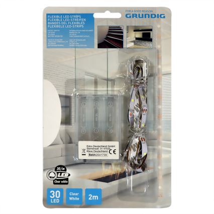 Grundig - LED Traka 2m LED/3xAA dnevna bijela