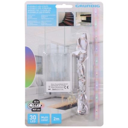 Grundig - LED Traka 2m LED/3xAA multicolor