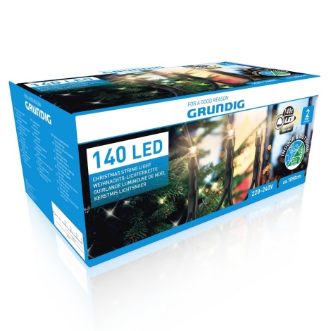 Grundig - LED Vanjske Božićne lampice 140xLED 18,9m IP44 topla bijela