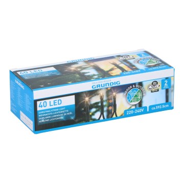 Grundig - LED Vanjske Božićne lampice 40xLED 5,9m IP44 topla bijela