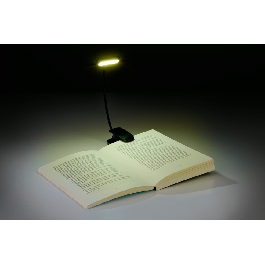 Grundig - Punjiva stolna LED lampa s kopčom, 5V, 400 mAh, crna