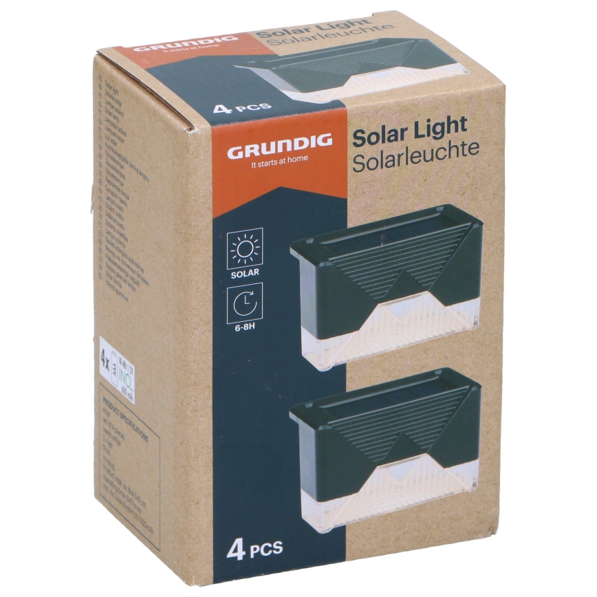 Grundig - SET 4x LED solarna zidna svjetiljka LED/1,2V 600 mAh IP44