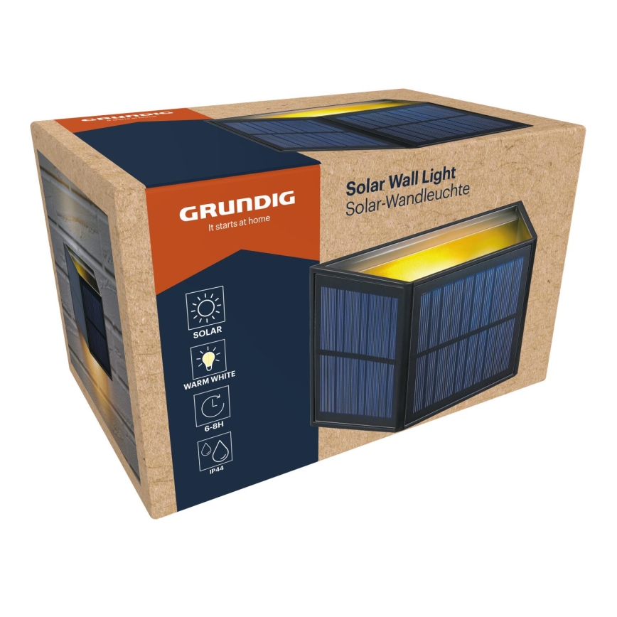 Grundig - solarna LED zidna svjetiljka LED/3,7V 1800 mAh IP44