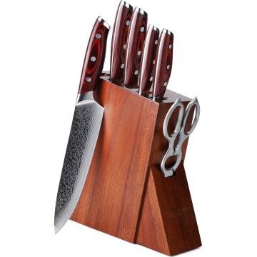 Gudaro - 7-dijelni set kuhinjskih noževa u stalku KENSHO, bagrem