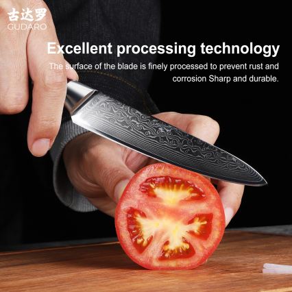 Gudaro - Damaskski univerzalni kuhinjski nož KENSHO 5, 67 slojeva čelika, dužina 12,5 cm