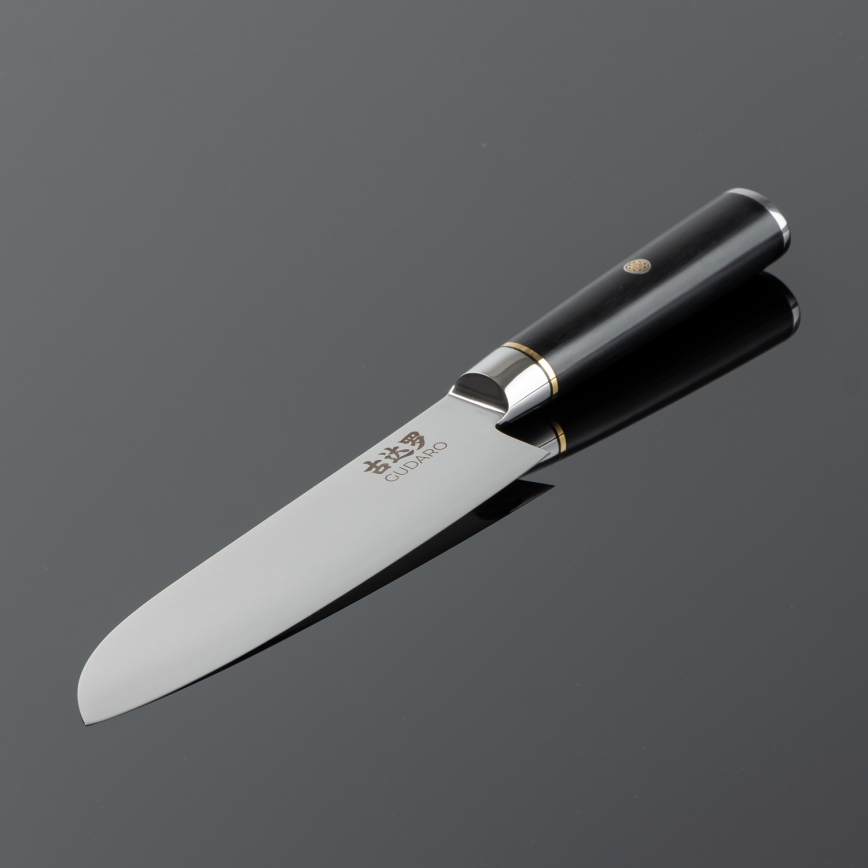 Gudaro - Kuhinjski Santoku nož AKIRO 7, od damaskskog čelika s 67 slojeva, duljina 17,5 cm, crni