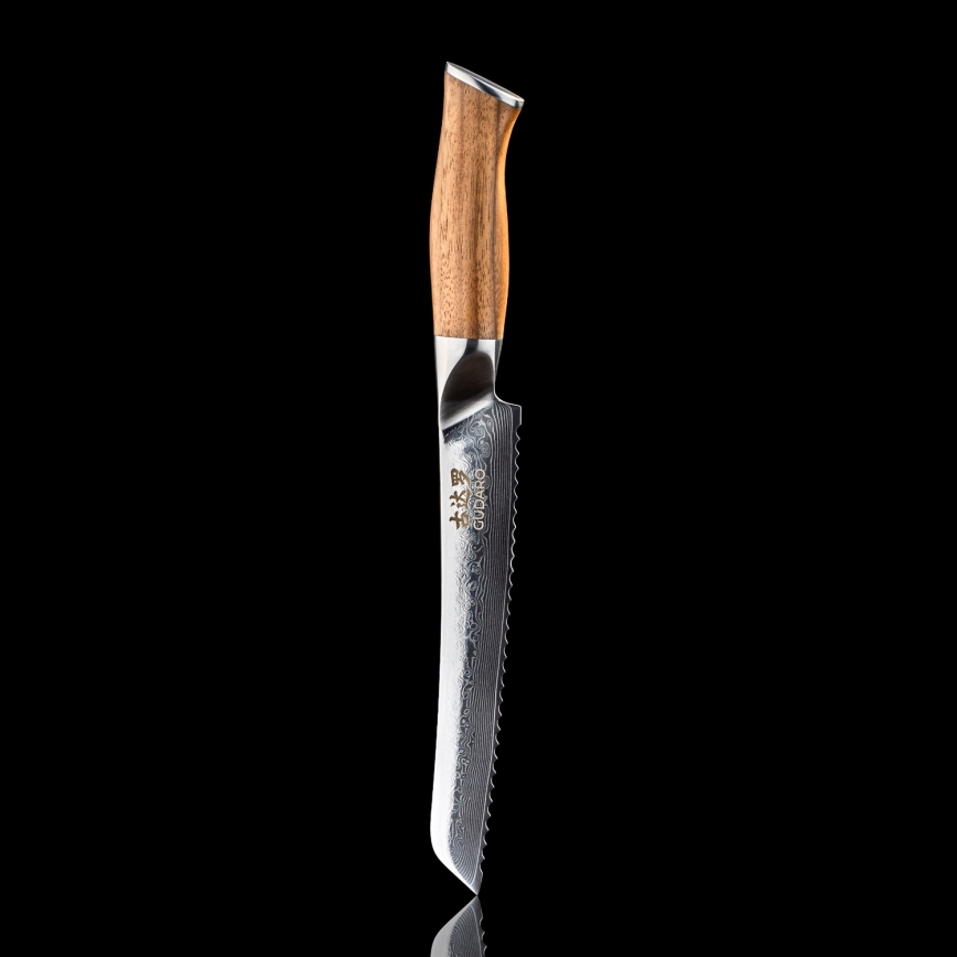 Gudaro - Damaskski kuhinjski nož za kruh TAKUMI 8, 67 slojeva čelika, duljina 20 cm, orah