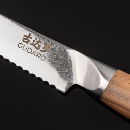 Gudaro - Damaskski kuhinjski nož za kruh TAKUMI 8, 67 slojeva čelika, duljina 20 cm, orah