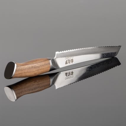 Gudaro - Damaskski kuhinjski nož za kruh TAKUMI 8, 67 slojeva čelika, duljina 20 cm, orah