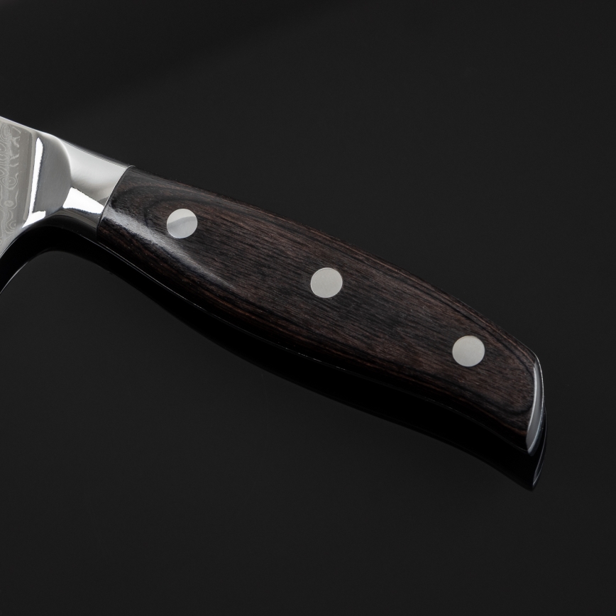 Gudaro - Santoku kuhinjski nož SHIRO od damasta 7, 67 slojeva čelika, duljina 17,5 cm
