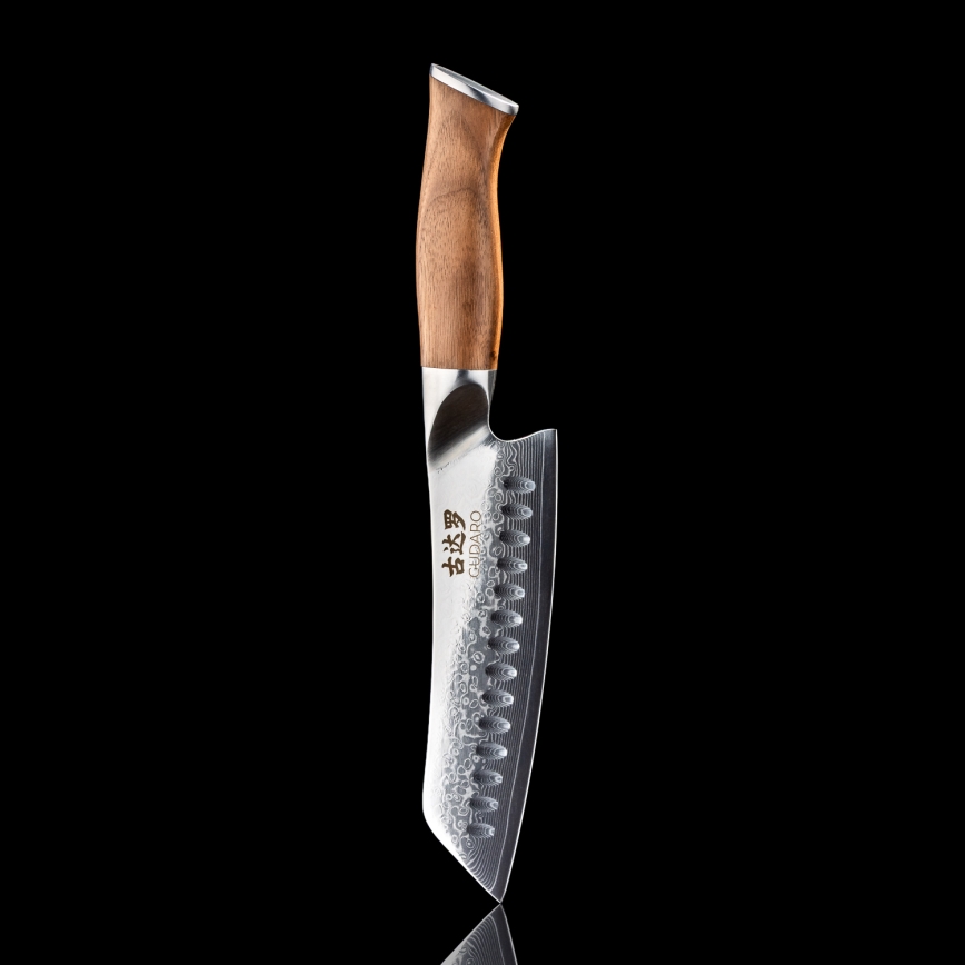 Gudaro - Damastni Santoku kuhinjski nož TAKUMI 7, 67 slojeva čelika, duljina 17,5 cm, orah