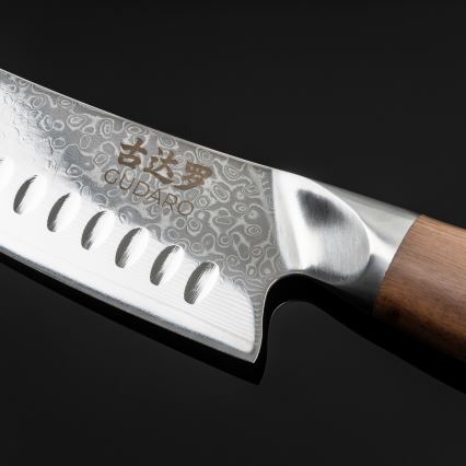 Gudaro - Damastni Santoku kuhinjski nož TAKUMI 7, 67 slojeva čelika, duljina 17,5 cm, orah