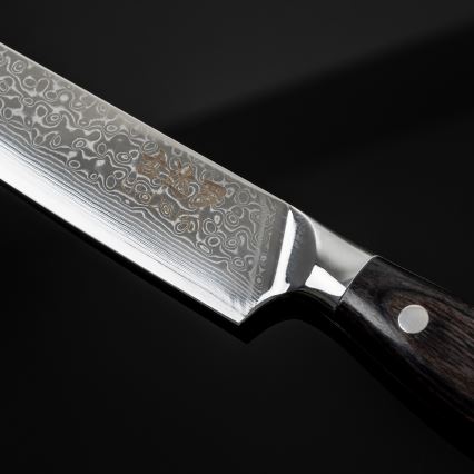 Gudaro - Porcijski nož od damaskog čelika SHIRO 8, 67 slojeva čelika, duljina 20 cm