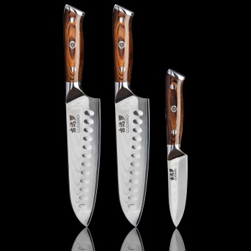 Gudaro - SET 2x damaščanski Santoku kuhinjski nož FENG 7,5