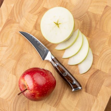 Gudaro - SET 1x chef nož FENG 8, od damaškog čelika, 67 slojeva čelika, duljina 20 cm + 1x Santoku kuhinjski nož FENG 7,5, od damaškog čelika, 67 slojeva čelika, duljina 18 cm + 1x BESPLATNO nož za voće FENG 3,5, od damaškog čelika, 67 slojeva čel