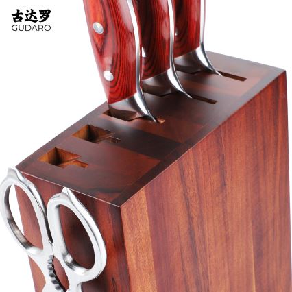 Gudaro - Stalak za noževe 25x25x10 cm AKIRA bagrem