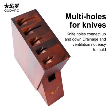 Gudaro - Stalak za noževe 25x25x10 cm AKIRA bagrem