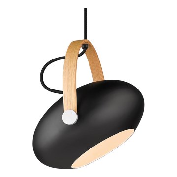 Halo Design 734344 - Viseća svjetiljka na kabelu DC 1xE27/40W/230V Ø 26 cm crna/hrast
