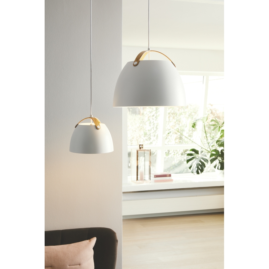 Halo Design 734870 - Luster na sajli OSLO 1xE27/40W/230V Ø 40 cm bijela/hrast