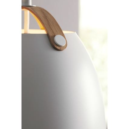 Halo Design 734870 - Luster na sajli OSLO 1xE27/40W/230V Ø 40 cm bijela/hrast