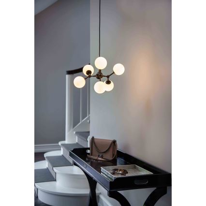 Halo Design 736546 - Viseći luster ATOM na sajli 6xG9/28W/230V, promjer 45 cm, crna/bijela