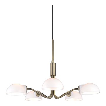 Halo Design 740376 - Viseći luster na sajli KJOBENHAVN 5xG9/28W/230V Ø 50 cm mesing