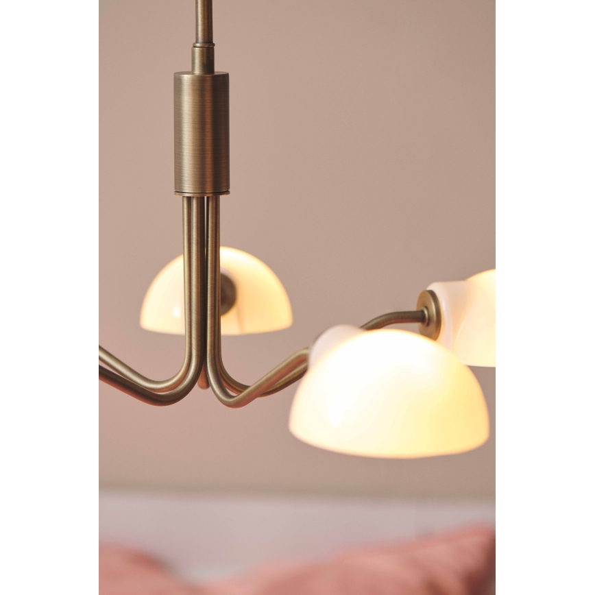 Halo Design 740376 - Viseći luster na sajli KJOBENHAVN 5xG9/28W/230V Ø 50 cm mesing