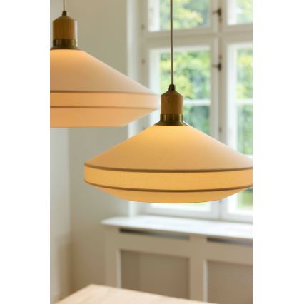 Halo Design 744091 - Luster na kabelu PARIS 1xE14/40W/230V promjer 24 cm krem/mesing/hrast