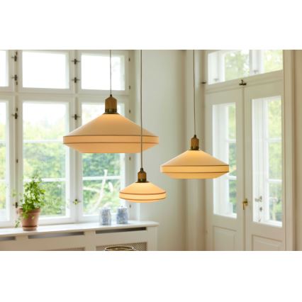 Halo Design 744091 - Luster na kabelu PARIS 1xE14/40W/230V promjer 24 cm krem/mesing/hrast