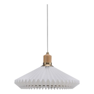 Halo Design 744169 - Viseći luster na lanku PARIS 1xE27/60W/230V Ø 40 cm bijela/mesing/hrast