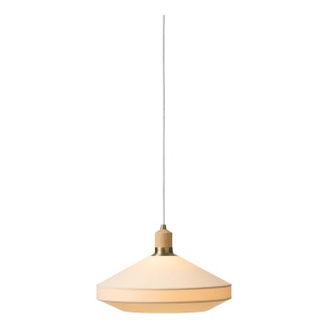 Halo Design 744206 - Luster na sajli PARIS 1xE27/60W/230V Ø 40 cm krem/mesing/hrast