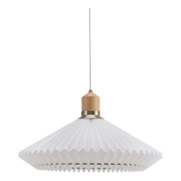 Halo Design 744268 - Luster na sajli PARIS 1xE27/60W/230V promjer 56 cm bijela/mesing/hrast