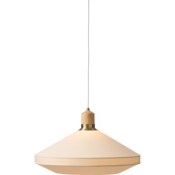 Halo Design 744305 - Luster na sajli PARIS 1xE27/40W/230V Ø 56 cm krem/mesing/hrast