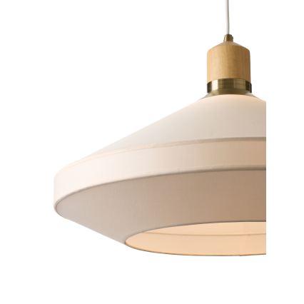 Halo Design 744305 - Luster na sajli PARIS 1xE27/40W/230V Ø 56 cm krem/mesing/hrast