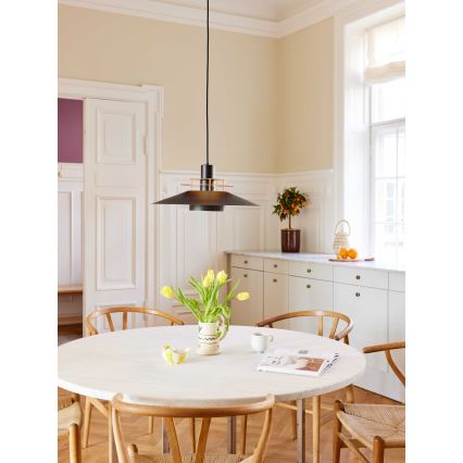 Halo Design 744503 - Luster na sajli RIVOLI 1xE27/40W/230V Ø 50 cm crna/bakrena