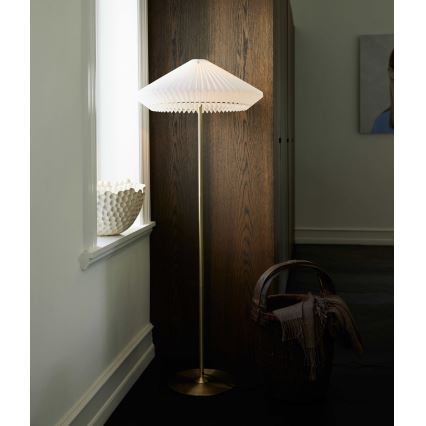 Halo Design 745050 - Podna svjetiljka PARIS 1xE27/40W/230V mesing/bijela/hrast